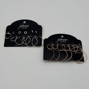 Jasmine‎ Lane Gold & Silver Earring Bundle 12 Pairs Hoops & Studs Set NEW